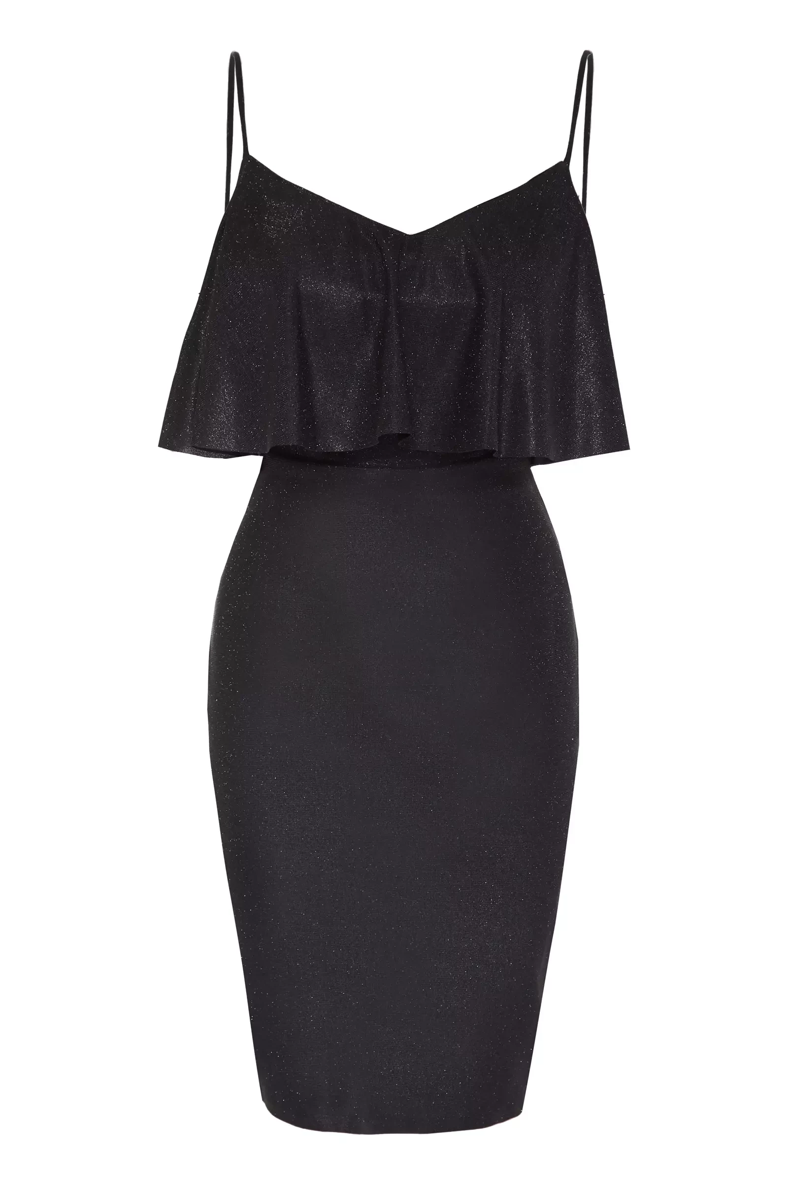 Black Glare Sleeveless Mini Dress