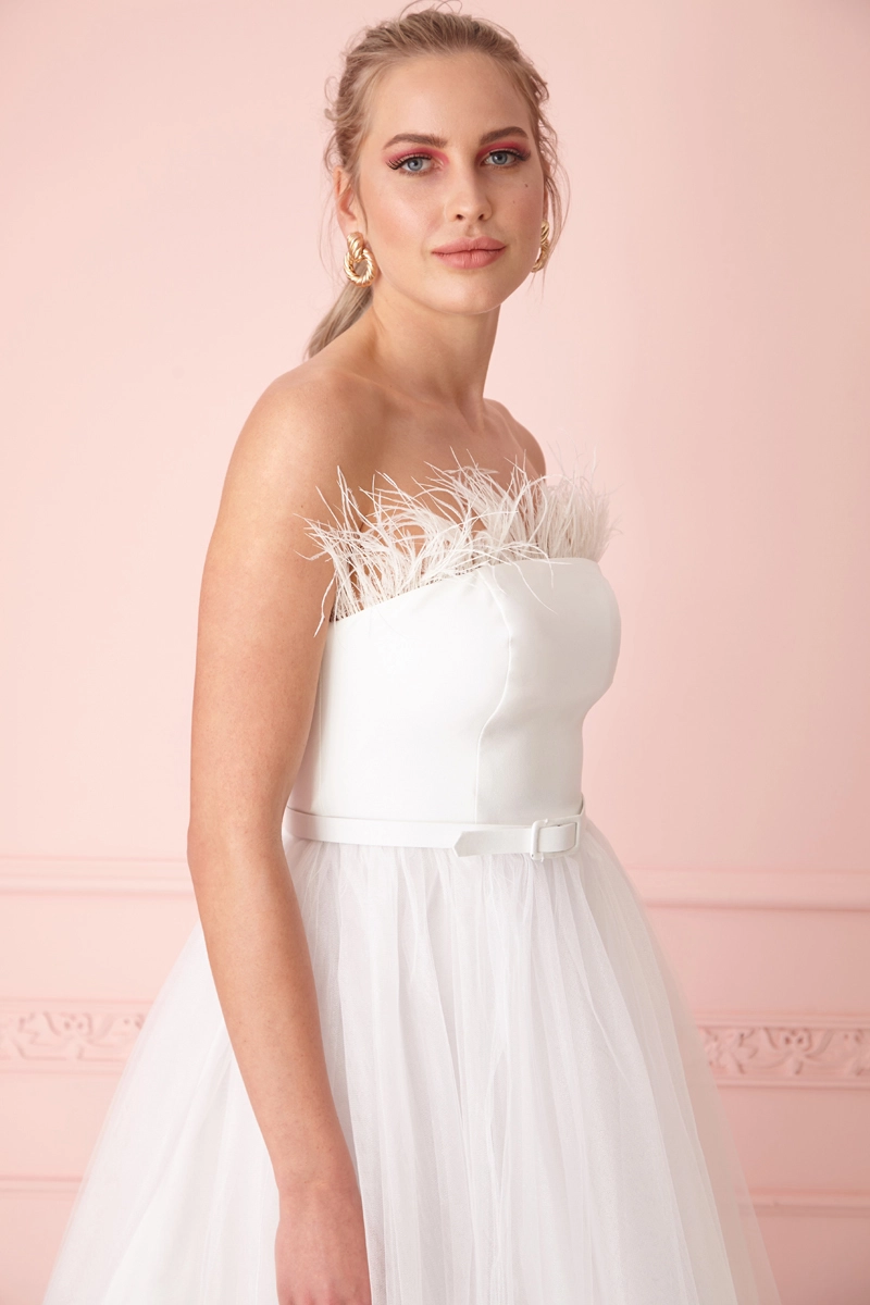 White Crepe Sleeveless Mini Dress